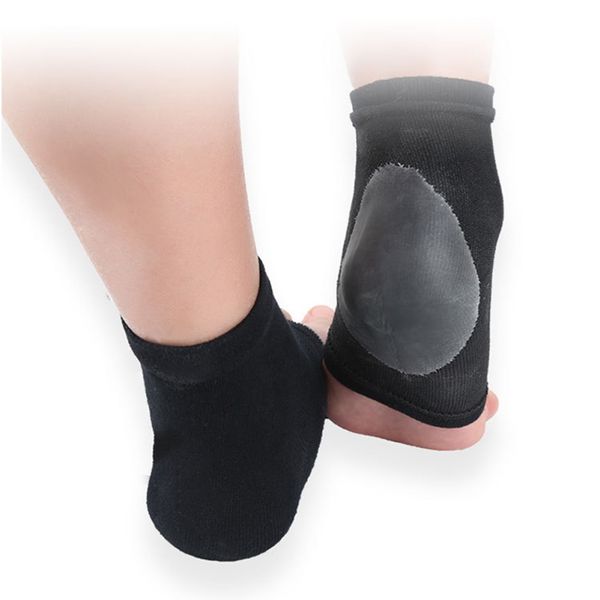 

sports ankle support cracked socks heel pain cushion for men women silicone gel sock heel cap sock moisturizing ankle tx005, Blue;black
