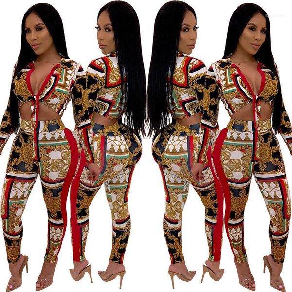 

pants fashion bow tie womens two piece pants mulit print womens two piece sets skiny v neck two piece, White