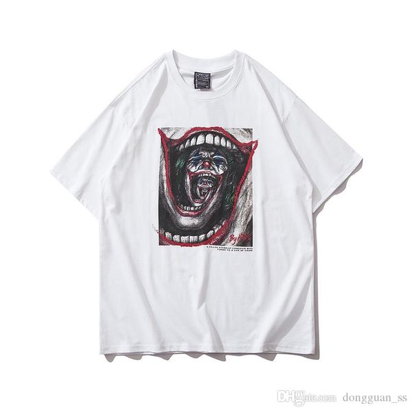 

harajuku маус шаблон печати вокруг шеи футболка мужчин и женщин с коротким рукавом чистый хлопок hip hop tshirts негабаритные сыпучие топ тр, White;black