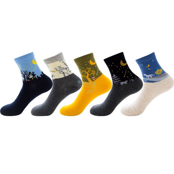 

Cartoon Printed Womens Designer Socks Cotton Printed Womens Chaussettes Breathable Ins Hot Style Winter Womens Socks