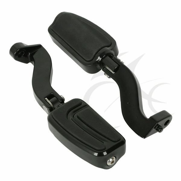 

motorcycle black/chrome rear passenger mount w/ pegs foot pedals for road king street electra glide 93-17 16