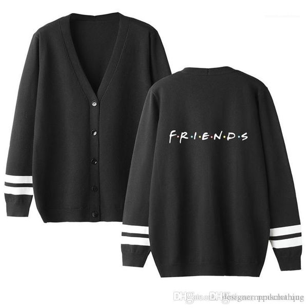 

v neck long sleeve loose couples sweaters autumn male printed clothing winter friends print mens cardigan sweaters, White;black