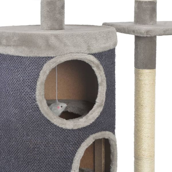 

tree for cats with scratching post in sisal gray 260 cm