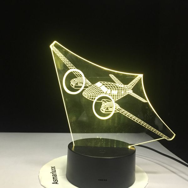 

3d led table lamp home decor 7 colors change helicopter modelling usb aircraft bedside light fixture air plane night light gifts