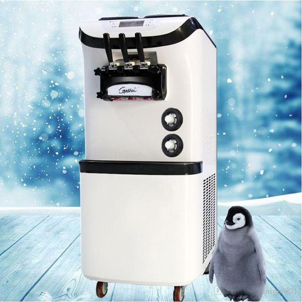 A máquina de venda automática de sorvete macio vertical de venda quente 3 sabores sorvetes Máquina 36-42L / H com garantia de dois anos
