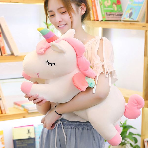 

cute unicorn doll sleeping pillow girl doll plush toy strip bed super soft gifts for friends, delicious plush toys
