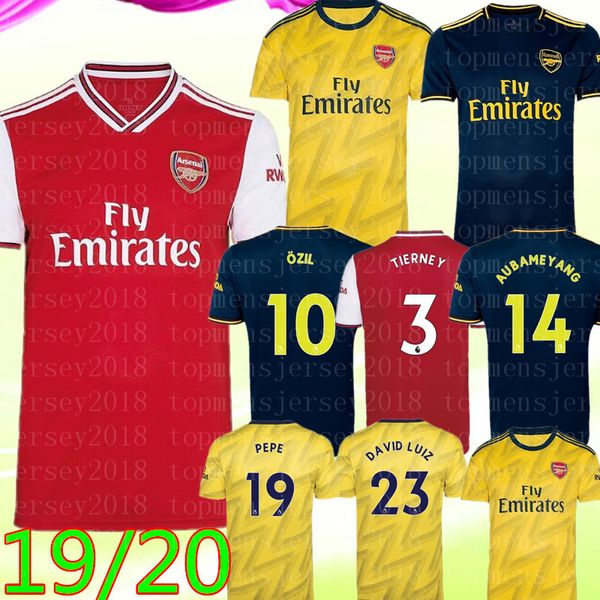 

19 20 football kits arsen nicolas ceballos henry soccer jersey tierney o z i  #10 p e p e #19 football shirt, Black;yellow