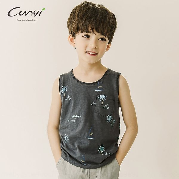 

wsoz7 pure one fine boys' cotton sports vest 2020 summer clothes children's clothes vest clothing sleeveless t-shirt cartoon print, Blue