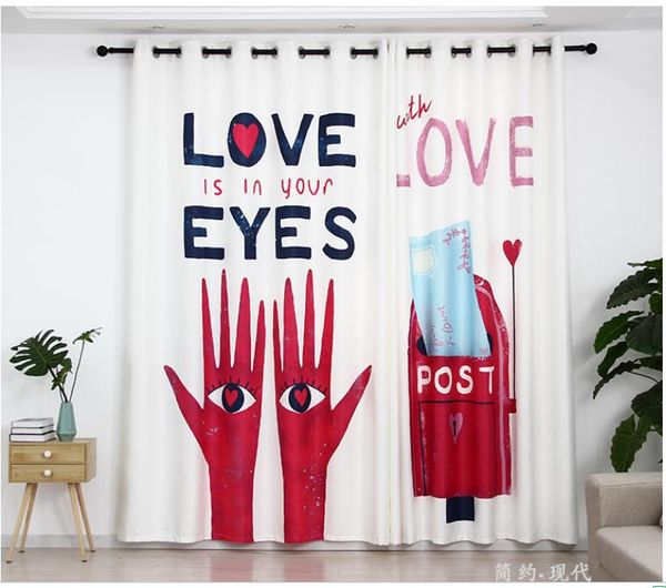 

3d curtains personality creative custom bedroom living room 3d curtains simple modern thick shading