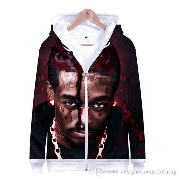 

lil uzi vert 3d print cardigan mens sweartshirts long sleeve o-neck loose mens hoodies, Black