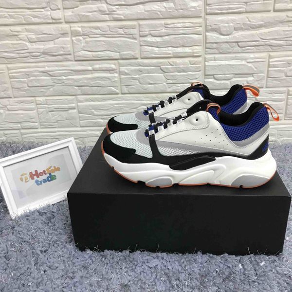 

b22 sneaker new color calfskin trainers casual shoes men women hococal sneaker reflective retro patchwork luxury casual sneaker cotton laces, Black