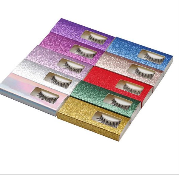 

new holographic lashes box 50 pcs soft paper eyelashes packaging for false eyelashes