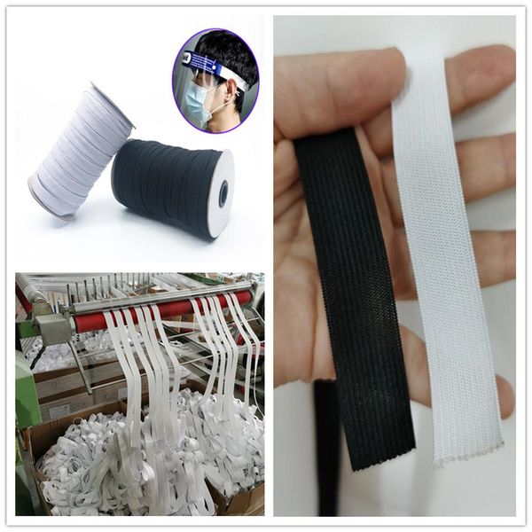 

100 pcs 2.5cm width diy braided protective mask elastic band cord knit band sewing widely used for masks homemade handmade