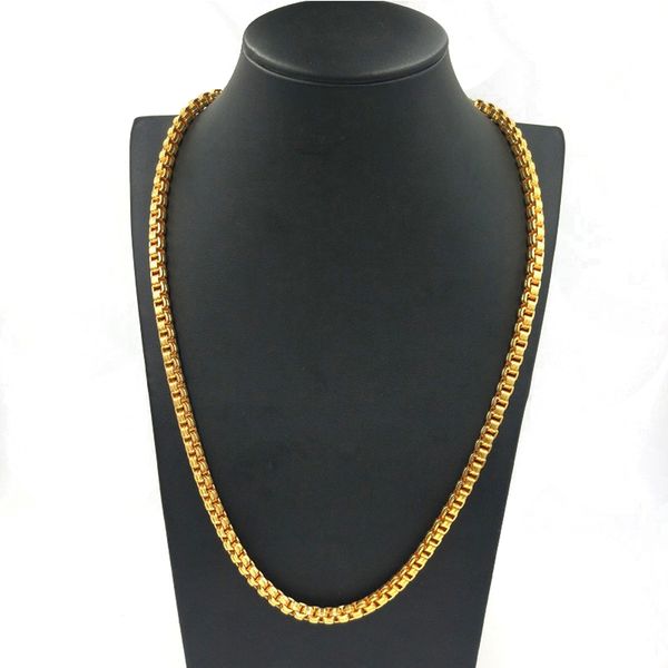 

usenset 6mm gold tone women and men box necklace chain stainless steel rope chain necklace jewelry y20, Silver