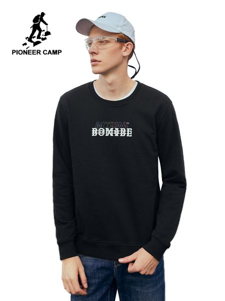 

pioneer camp autumn men hoodie sweatshirt cotton causal black o-neck fashion hoodies for male awy901546a