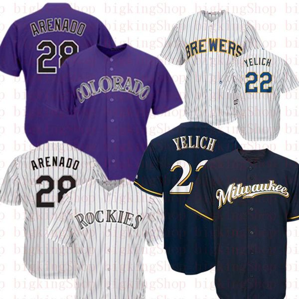 

Colorado 28 Nolan Arenado Rockies Jersey Milwaukee 22 Christian Yelich Brewers 8 Ryan Braun 7 Eric Thames Baseball 989