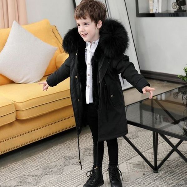 

2020 new girl winter fur coat with detachable fur fining, Blue;gray