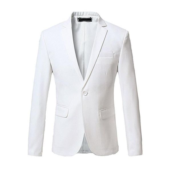 

custom made new style men's solid back vent blazer one button tuxedo slim fit dinner jacket men suit jackets, White;black