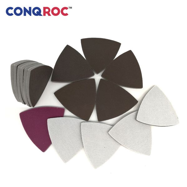 

10 pieces 90mm sanding triangles hook loop ceramic abrasive sanding sponge for oscillating tool metal phone paint polishing