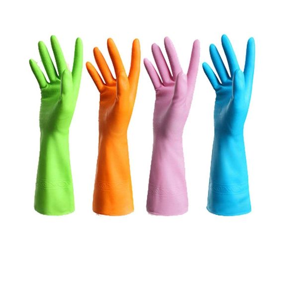 

многоразовый водонепроницаемый бытовая перчатки для кухни посудомоечная стирки белья моющие средства, medium (4 цвета