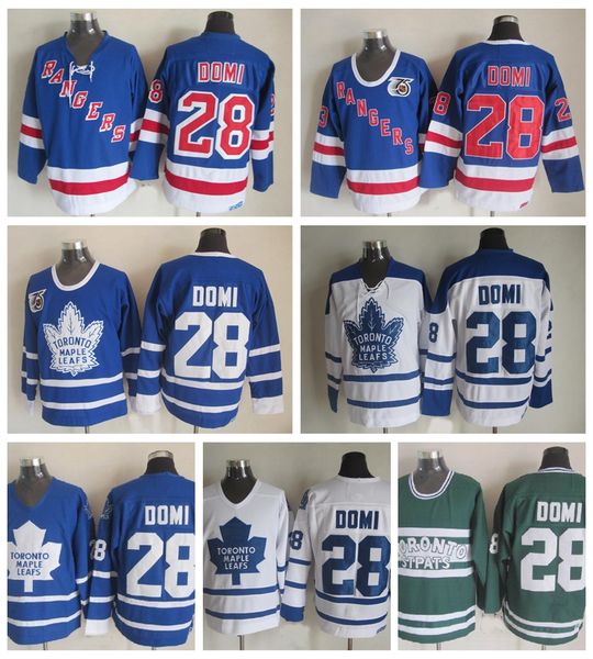 

maple leafs tie domi hockey jerseys 2002 ccm vintage 28 tie domi jersey new york stitched 75th patch, Black;red
