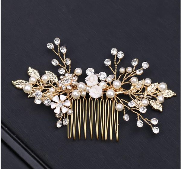 

golden leaf comb comb hair accessories insert comb wedding dress accessories bridal jewelry, Silver