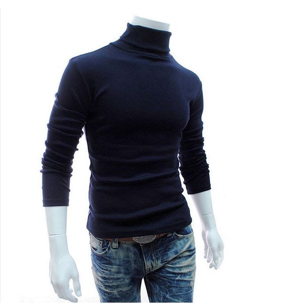 

2020 new autumn winter men's sweater men's turtleneck solid color casual sweater slim fit brand knitted pullovers, White;black