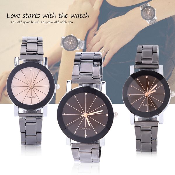 

3 types retro design women men quartz wristwatch fashion simple analog round alloy strap lovers couple lovers watch for gift, Slivery;brown