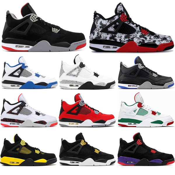 

with socks new air jordan retro 4 4s basketball shoes bred royalty tattoo black cat alternat sports sneakers shoes