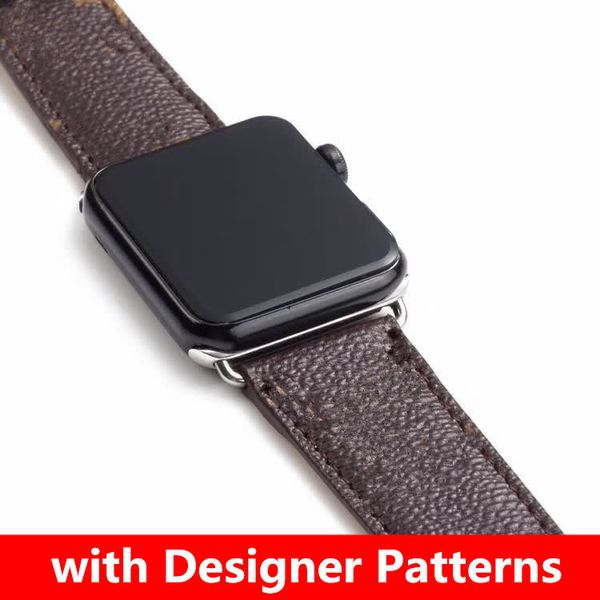 

luxury designer watchband straps for apple watch iwatch for 38mm 42mm 40mm 44mm size bands leather sports bracelet designer wristband