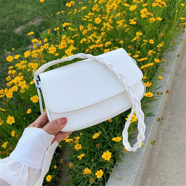 

leather crossbody bags for women 2020 shoulder messenger bag woven shoulder strap female designer handbags purses sac 22:25:31