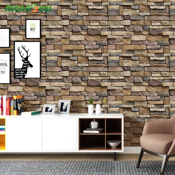 

self adhesive wallpaper waterproof wall covering stickers kitchen bedroom living room tv backdrop rustic brick wallpaper