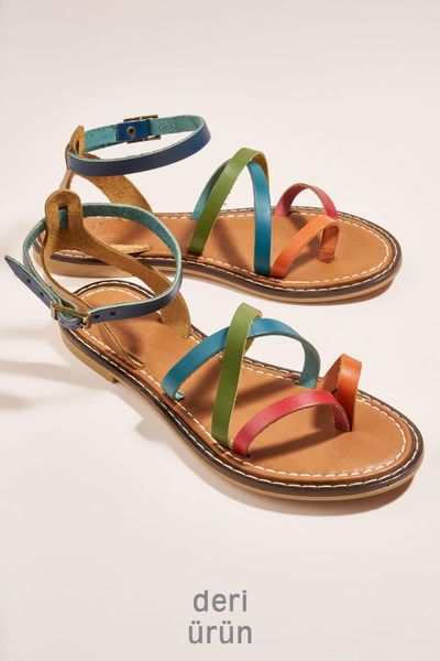 

bambi genuine leather colorful women sandals h0602809503, Black