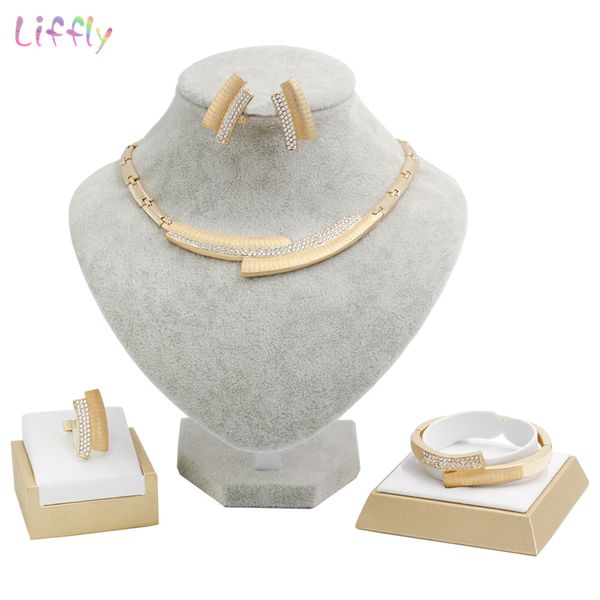 

liffly bridal jewelry sets fashion dubai gold jewelry women wedding african beads set brand necklace jewellery, Silver
