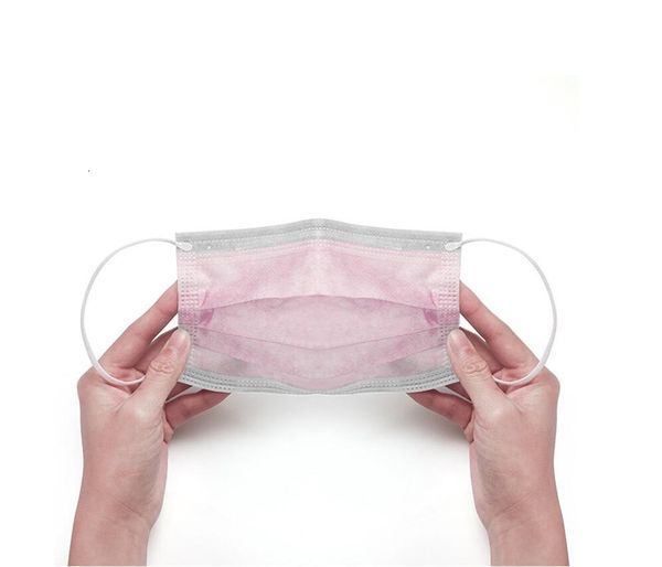 

100 masks mask black soft breathable masks 3 layer meltblown cloth black/white/pink masks with ear hooks