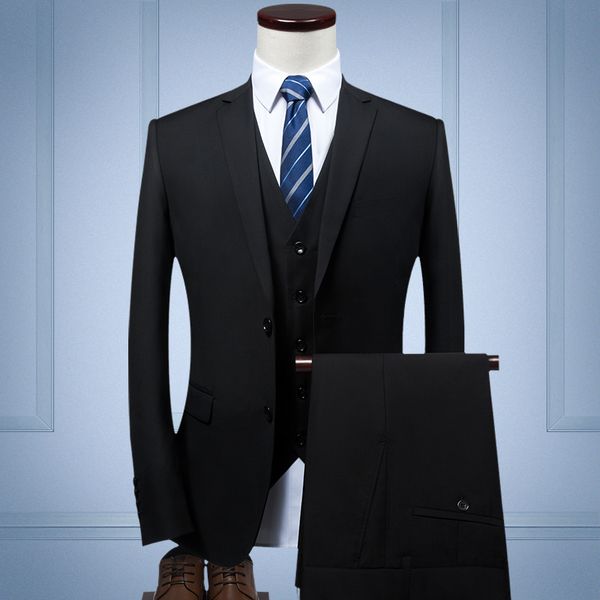 

мужской костюм мужская тройка бизнес профессиональное платье небольшой костюм корейский тонкий жених жених свадебное платье мужская одежда, White;black