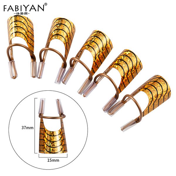 

5pc nail art c curved shape extension guide tips french foil form reusable metal mold acrylic polish gel uv design manicure tool