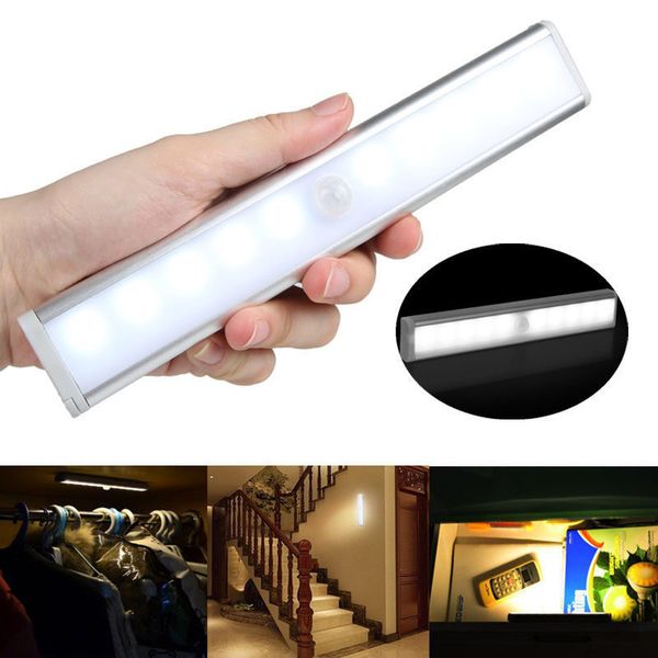 

1pc led human body induction cabinet lamp indoor wardrobe lamp bedside night light white / warm white