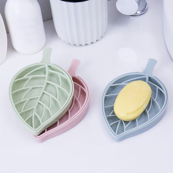 

household storage leaf shape soap box shower tray hiking bath house container holder travel soap dish candy color tray container