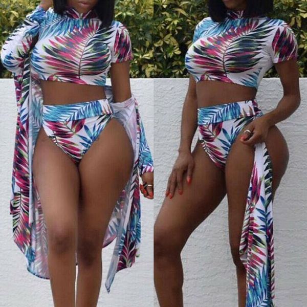 

meihuida womens high waist bikini two piece tankini leaf printed swimwear high waist bottom swimsuit, White;black