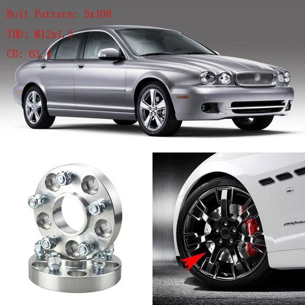 

4pcs 1" wheel spacers adapters 5 lug 5x4.3"/5x108-12x1.5 studs for jaguar x-type