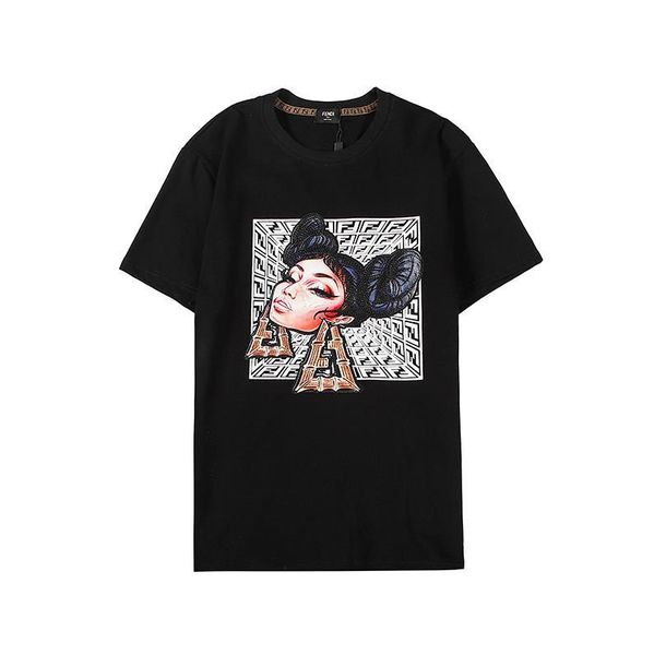 

2020 designer mens t shirt fashion womens tshirts fends embroidery t shirts luxury leisure summer t-shirt breathable mens tees, White
