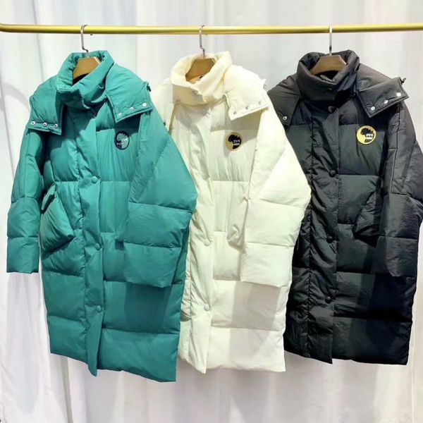 

bread clothing parkas student loose long winter down jacket small monster godzilla down jacket fashion hooded coat, Black