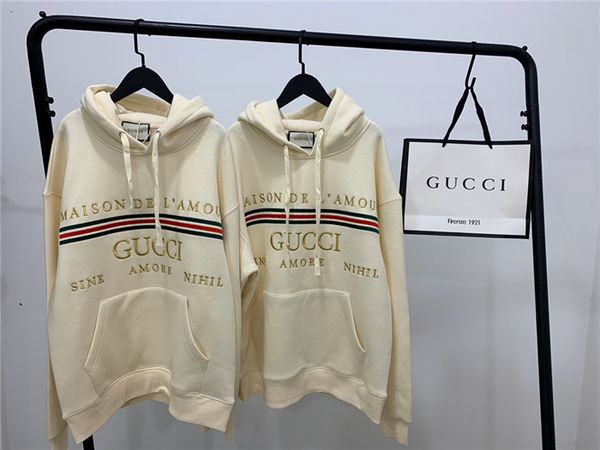 

19fw luxurious design golden embroiderd letters pullover hoodies men women fashion casual streetwear sweatshirts outdoor shirts, Gray;blue