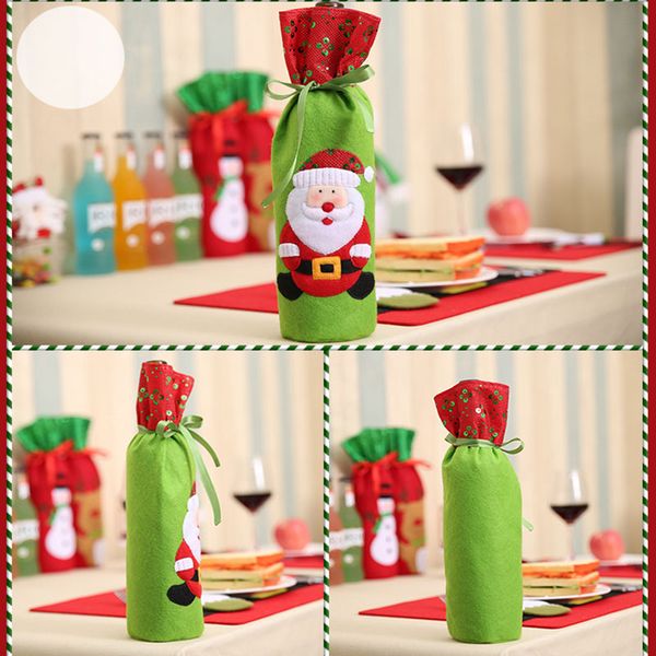 

christmas beer bottle cover bag snowman elk style dinner decor decoration