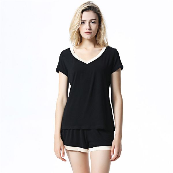 

2019 pajamas set women summer modal short sleeve sleepwear sets pyjama femme wear outside loose nightgown, Blue;gray