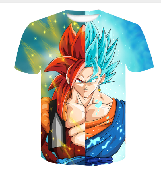 

новые dragon ball z гоку супер saiyan бог синий вегета футболка женщины мужчины лето мужская 3d печати с коротким рукавом crewneck повседнев, White;black