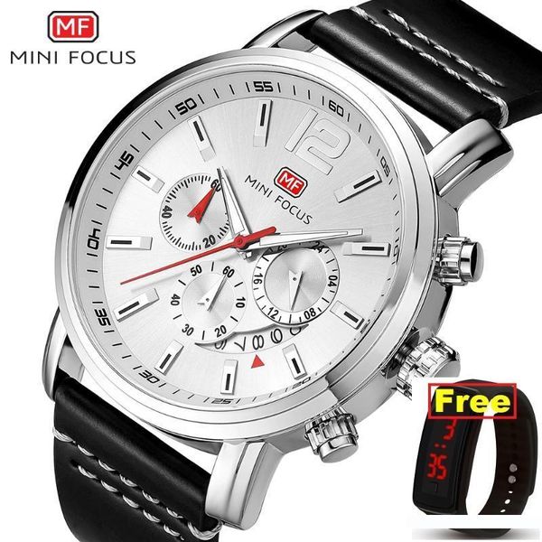 

mini фокус мужские аналоговые кварцевые 24 часа дата часы человек 3atm водонепроницаемые часы мужчины спорт кожаный ремешок наручные часы 86, Slivery;brown