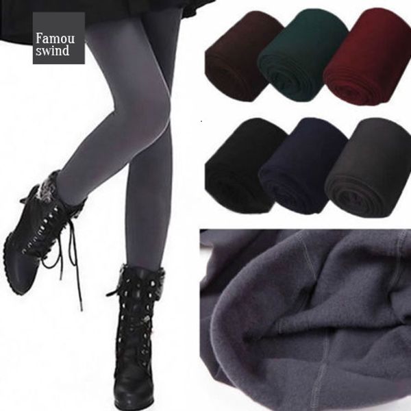 

зимних гетры новых женщин брюки флис подкладка тонкого теплого тощего тепловой эластичный wrap каблук хорошего качества, Black