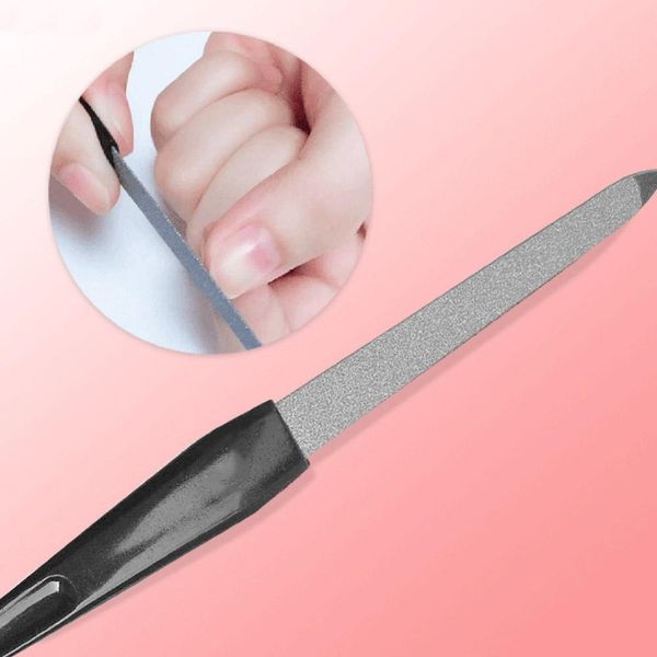 

2019 new metal double sided plastic handle nail files strong edge manicure for manicure pedicure grooming wholesale available